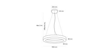 Goya 122 Watt Samsung Ledli Dekoratif Sarkıt Simit Linear Aydınlatma 90CM GY 8112-90