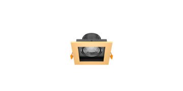 Goya 8 Watt Kare Dimlenebilir Samsung Ledli Spot Armatür GY 1742-8 3000  K (Gün Işığı) - Siyah - Gold - Dimli