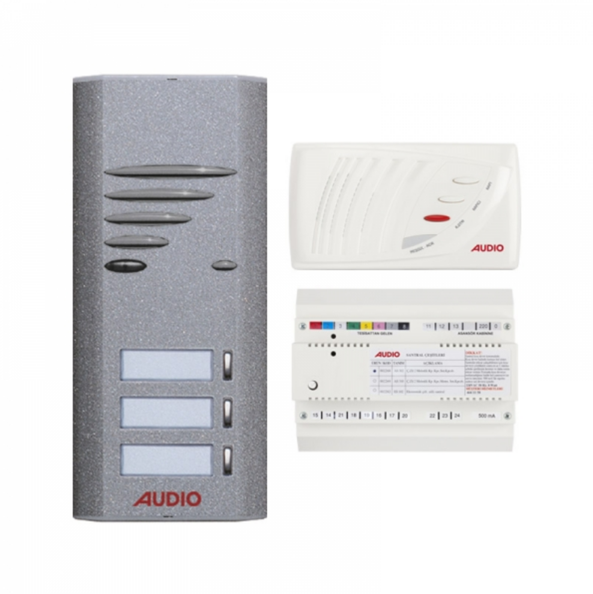 Audio SA301 Konsept Serisi 3 Daire Kapıcılı Sesli Diafon Paket