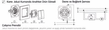 Viko Karre Tek Düğmeli Jaluzi Kumanda Anahtarı Beyaz Mekanizma + Kapak 90967072