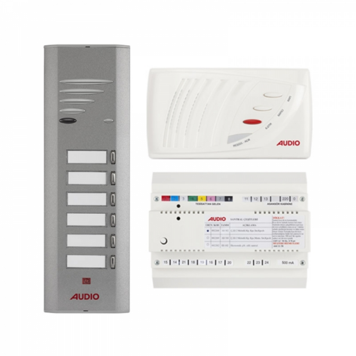Audio SA301 Konsept Serisi 6 Daire Kapıcılı Sesli Diafon Paket