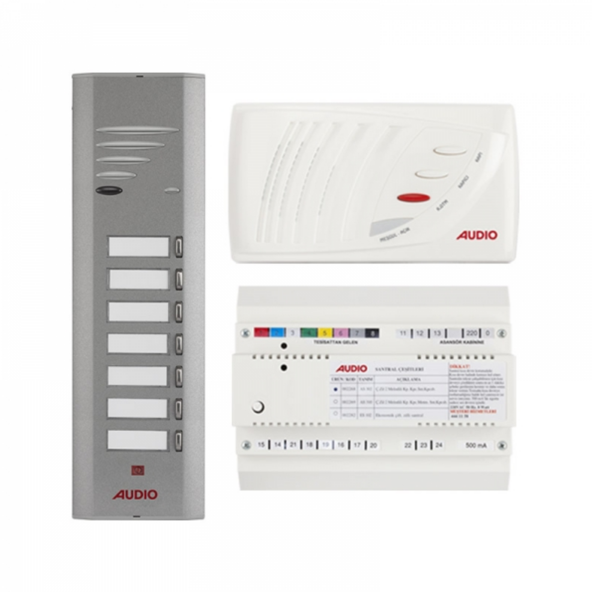 Audio SA301 Konsept Serisi 7 Daire Kapıcılı Sesli Diafon Paket