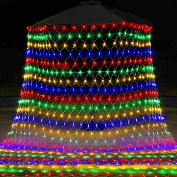 Animasyonlu Balıkçı Ağı Led Yılbaşı Süsü 3x2 Metre 240 Ledli Ağ Yılbaşı Ağacı Süsü Yeşil Kablolu SNC-416-1