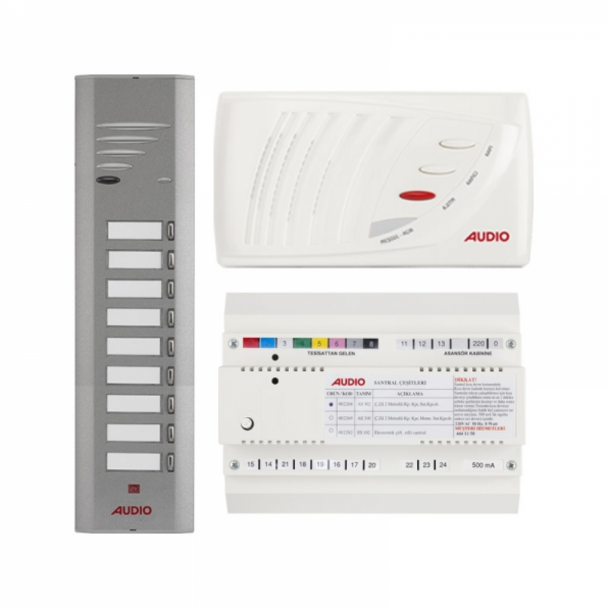 Audio SA301 Konsept Serisi 9 Daire Kapıcılı Sesli Diafon Paket