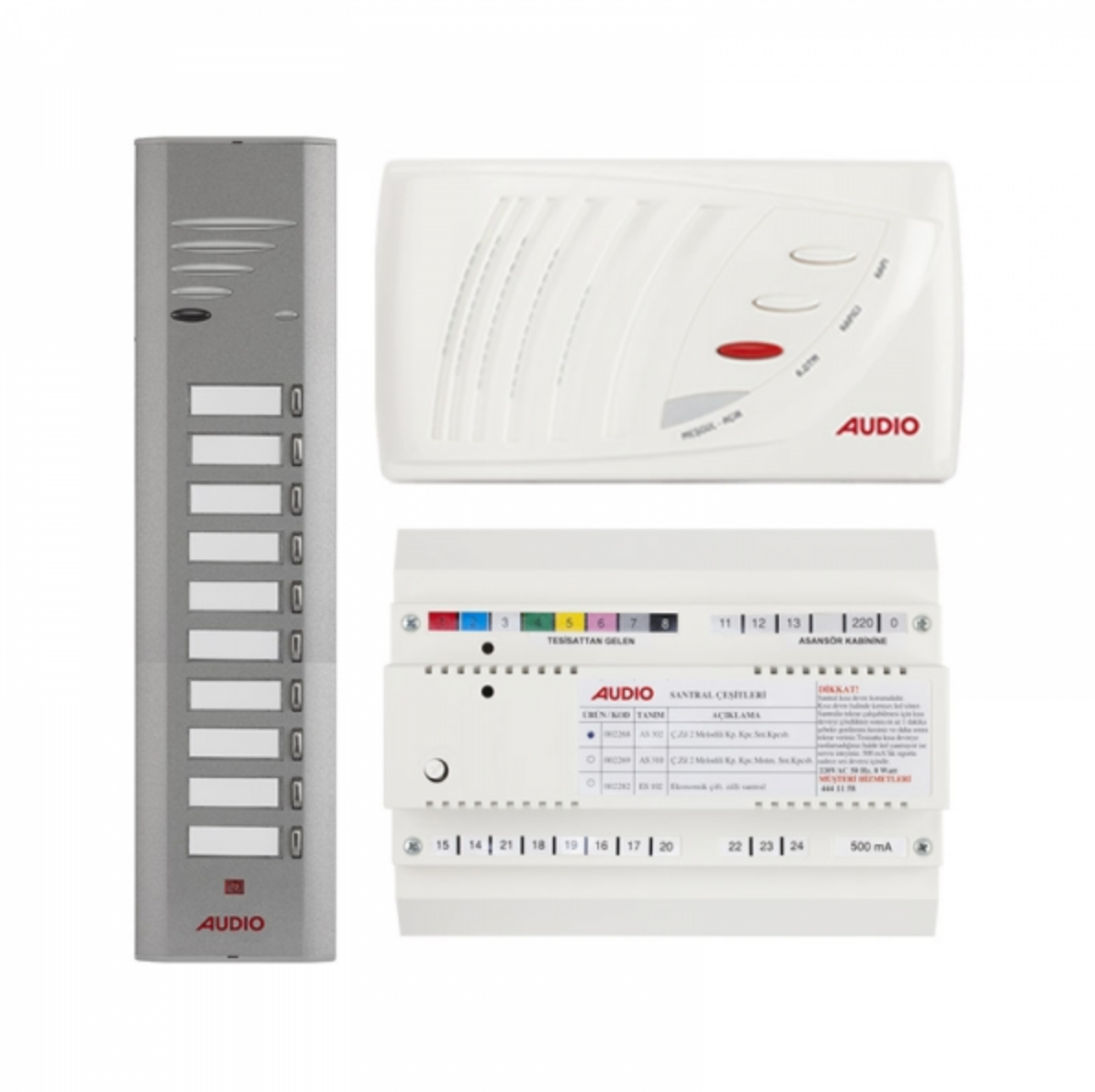 Audio SA301 Konsept Serisi 10 Daire Kapıcılı Sesli Diafon Paket
