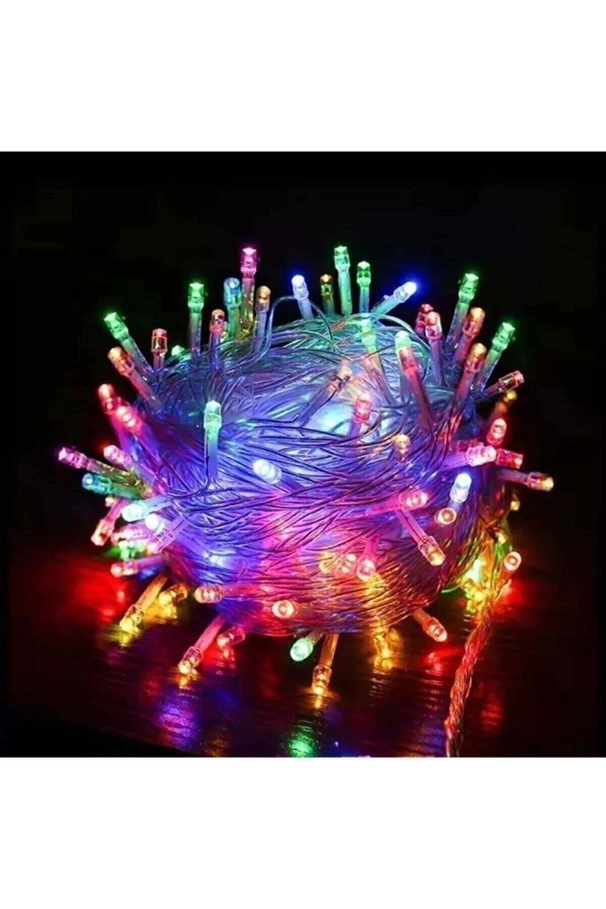 Renkli Bahçe Led Saçak Yılbaşı Süsü 10 Metre 100 Ledli Saçak Yılbaşı Ağacı Süsü Fiş Tipi SNC-511