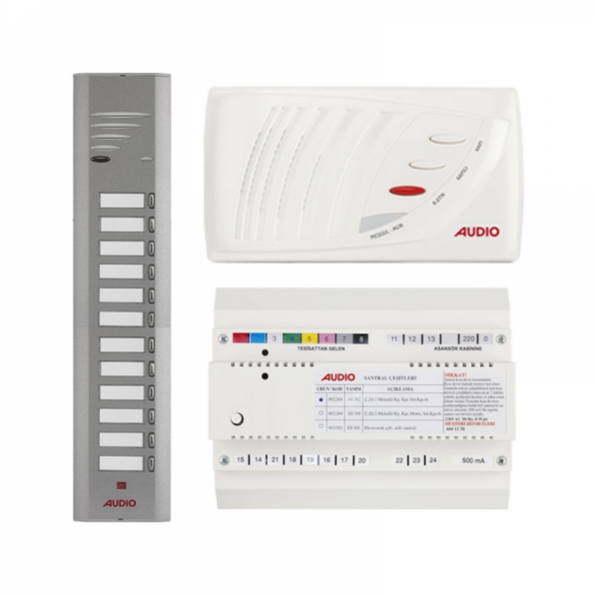 Audio SA301 Konsept Serisi 12 Daire Kapıcılı Sesli Diafon Paket