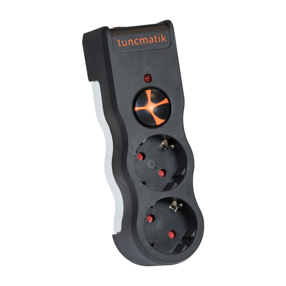 Tunçmatik İkili Akım Korumalı Priz 1050 Joule Siyah TSK19022