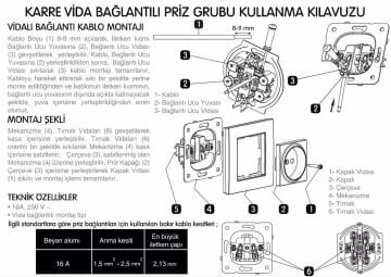 Viko Karre Uydu Prizi F Konnektörlü Sonlu Beyaz Mekanizma +Kapak 90967009