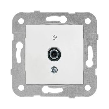 Viko Karre Uydu Prizi F Konnektörlü Geçişli 10 dB Beyaz Mekanizma + Kapak 90967038