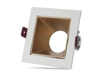 Noas Ural Beyaz - Gold Alüminyum Dekoratif Spot Kasası Kare YL60-3112