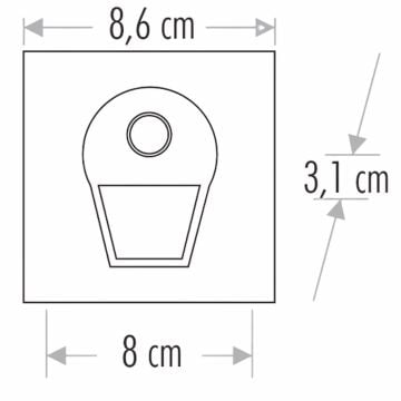 Cata 1W Sensörlü Koridor Aydınlatma Armatürü Füme Kasa ct-5170