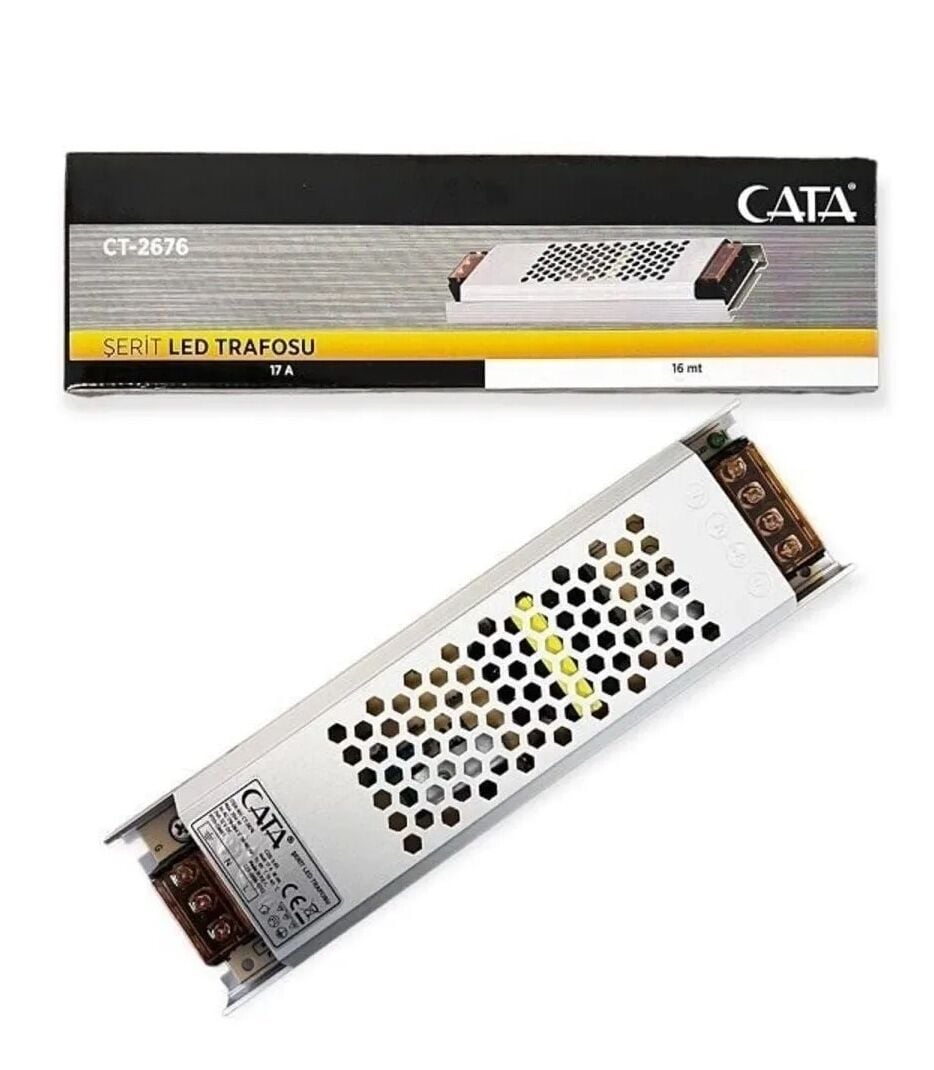 Cata 17 Amper İç Mekan Fansız Slim Şerit Led Trafo CT-2676