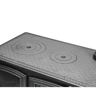 Mercan Kuzineli Döküm Soba 13 kW Fırınlı Camlı ve Yüksek Isı Verimli