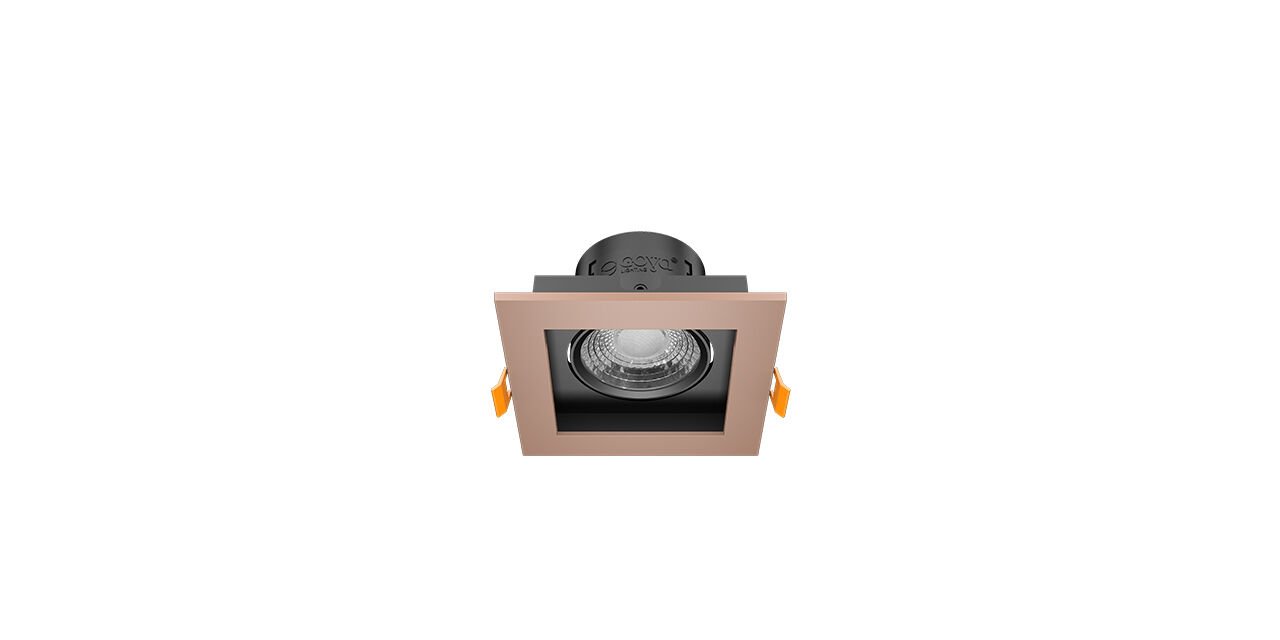 Goya 8 Watt Kare Dimlenebilir Samsung Ledli Spot Armatür GY 1742-8 4000K (Natural Işık) - Siyah - Rose - Dimsiz