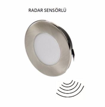 Cata 1,5W Sensörlü Koridor Aydınlatma Armatürü Satin Kasa Yuvarlak ct-5174