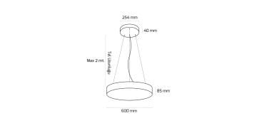 Goya 73 Watt Samsung Ledli Dekoratif Sarkıt Simit Davul Linear Aydınlatma 60CM GY 8113-60 6500K (Beyaz Işık) - Beyaz - Sıva Üzeri Montaj