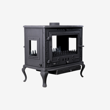 Dört Tarafı Camlı Altı Küllüklü Döküm Şömine 13 kW Yüksek Isı Verimli