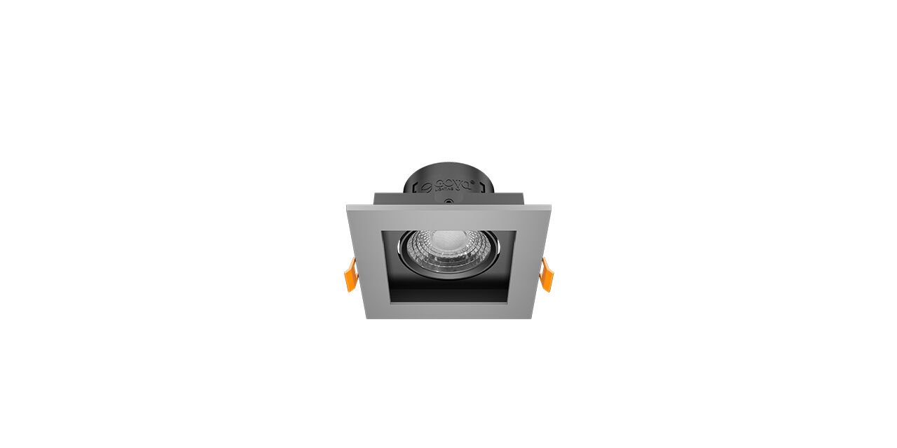 Goya 8 Watt Kare Dimlenebilir Samsung Ledli Spot Armatür GY 1742-8 4000K (Natural Işık) - Siyah - Titanyum - Dimli