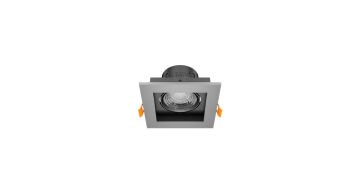 Goya 8 Watt Kare Dimlenebilir Samsung Ledli Spot Armatür GY 1742-8 4000K (Natural Işık) - Siyah - Titanyum - Dimli