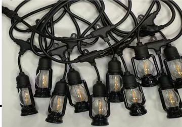 Carnaval Sarkıt Dış Mekan Alevli Fener 10 Ledli Yılbaşı Ağaç ve Bahçe Aydınlatma E27 Duylu SNC-720-1