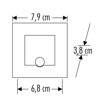 Cata 1,5W Sensörlü Koridor Aydınlatma Armatürü Satin Kasa Kare ct-5183 3200K (Gün Işığı)