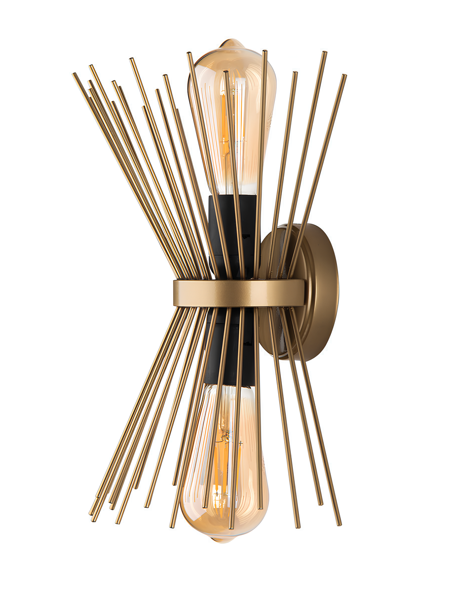 Kirpi Çift Yönlü Dekoratif Led Duvar Aplik Aydınlatma Gold Kasa