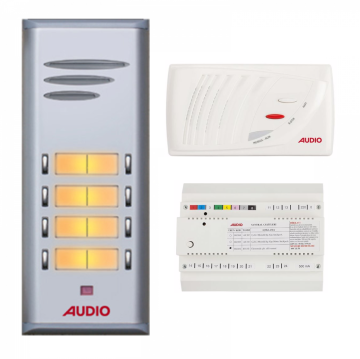 Audio SAÇ201 Konsept Serisi 8 Daire Sesli Çift Sıralı Kapıcısız Diafon Paket