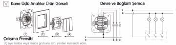 Viko Toptan Karre Üçlü Anahtar 120'li Paket (Çerçeve Hariç) 90967068