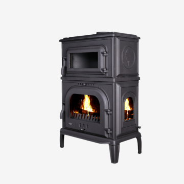 Optima Lüks Dik Yan Camlı Fırınlı Döküm Şömine 13 kW Yüksek Isı Verimli