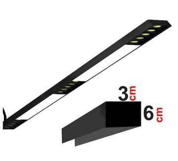 Mercekli Led Linear Aydınlatma 120Cm Samsung Led Sıva Üstü Lineer Armatür 3x6 Cm Kasa