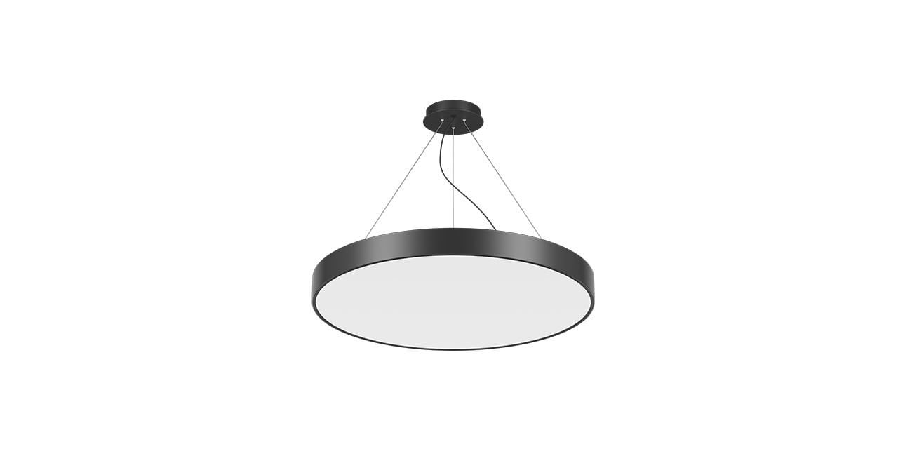 Goya 109 Watt Samsung Ledli Dekoratif Sarkıt Simit Davul Linear Aydınlatma 90CM GY 8113-90 6500K (Beyaz Işık) - Siyah - Sarkıt Montaj