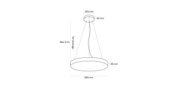 Goya 109 Watt Samsung Ledli Dekoratif Sarkıt Simit Davul Linear Aydınlatma 90CM GY 8113-90 6500K (Beyaz Işık) - Siyah - Sarkıt Montaj