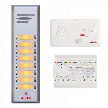 Audio SAÇ201 Konsept Serisi 15 Daire Sesli Çift Sıralı Kapıcısız Diafon Paket