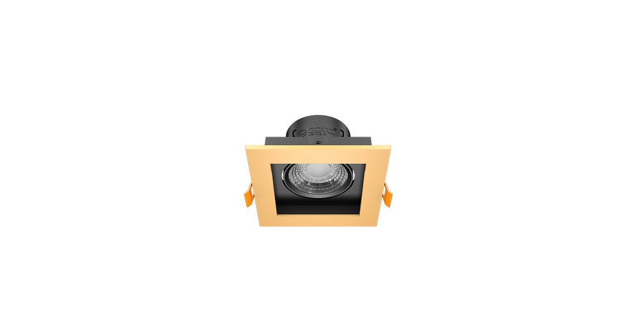 Goya 8 Watt Kare Dimlenebilir Samsung Ledli Spot Armatür GY 1742-8 6500K (Beyaz Işık) - Siyah - Gold - Dimsiz