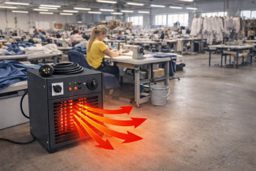 Fanlı Sanayi Tipi Elektrikli Isıtıcı 16 kW Termostatlı 3 Kademeli