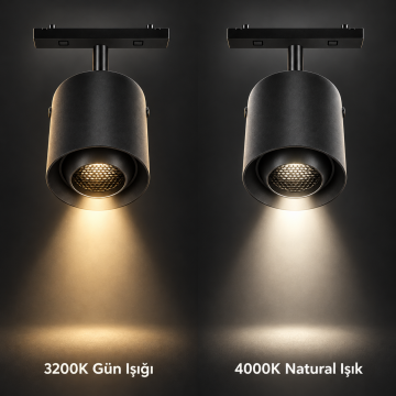 Forlife Magfit FL-6677 MF 10W Silindir Spot Magnet Ray Aydınlatma Siyah Kasa