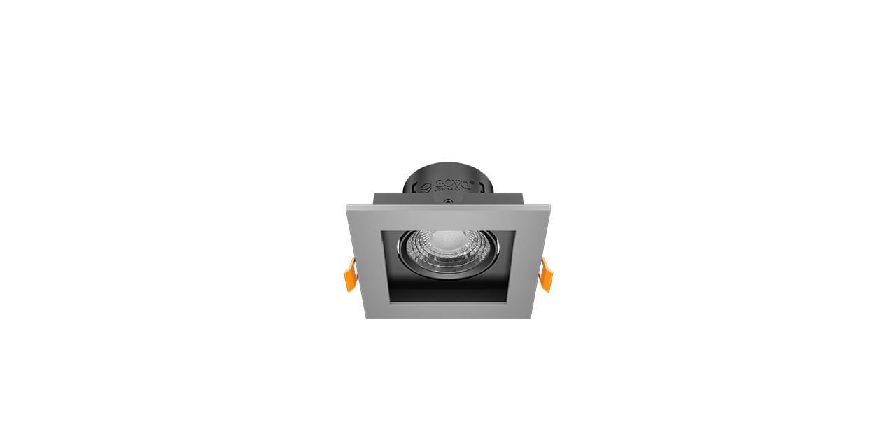 Goya 8 Watt Kare Dimlenebilir Samsung Ledli Spot Armatür GY 1742-8 6500K (Beyaz Işık) - Siyah - Titanyum - Dimsiz