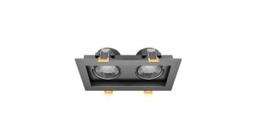 Goya 2x8 Watt İkili Kare Dimlenebilir Samsung Ledli Spot Armatür GY 1743-8 3000  K (Gün Işığı) - Siyah - Gold - Dimsiz