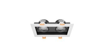 Goya 2x8 Watt İkili Kare Dimlenebilir Samsung Ledli Spot Armatür GY 1743-8 3000  K (Gün Işığı) - Siyah - Gold - Dimsiz