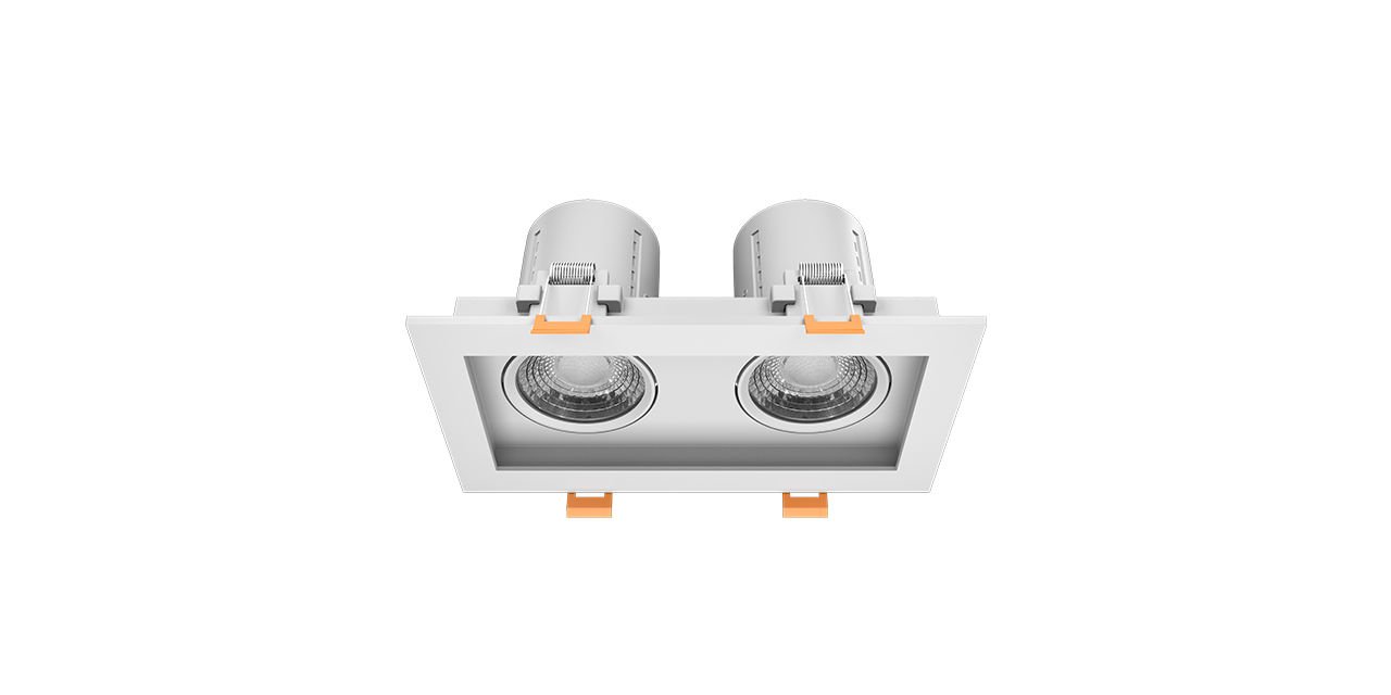 Goya 2x8 Watt İkili Kare Dimlenebilir Samsung Ledli Spot Armatür GY 1743-8 2700K (Sarı Işık) - Beyaz - Beyaz - Dimli