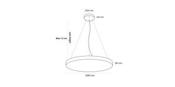 Goya 153 Watt Samsung Ledli Dekoratif Sarkıt Simit Davul Linear Aydınlatma 120CM GY 8113-120 6500K (Beyaz Işık) - Beyaz - Sarkıt Montaj Dim Özellikli