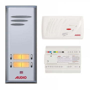 Audio SAÇ301 Konsept Serisi 3 Daire Sesli Çift Sıralı Kapıcılı Diafon Paket