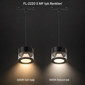 Forlife Magfit FL-2220 S MF 9W Sarkıt Avize Magnet Ray Aydınlatma Siyah Kasa