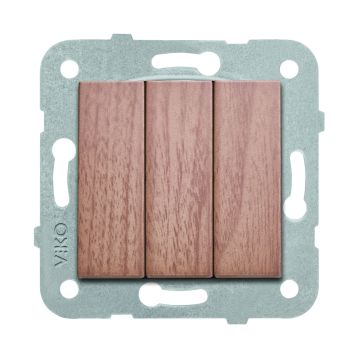 Viko Artline Novella Üçlü Anahtar Mekanizma + Kapak 92605368 Ceviz