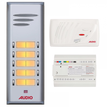 Audio SAÇ301 Konsept Serisi 10 Daire Sesli Çift Sıralı Kapıcılı Diafon Paket