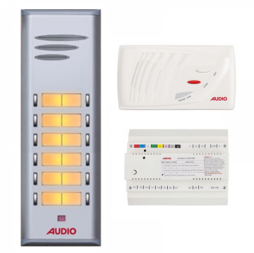 Audio SAÇ301 Konsept Serisi 12 Daire Sesli Çift Sıralı Kapıcılı Diafon Paket