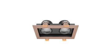 Goya 2x8 Watt İkili Kare Dimlenebilir Samsung Ledli Spot Armatür GY 1743-8 2700K (Sarı Işık) - Siyah - Rose - Dimli