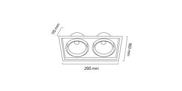 Goya 2x30 Watt Samsung Ledli Kare Cob Led Spot Mağaza Armatürü GY 3052-30