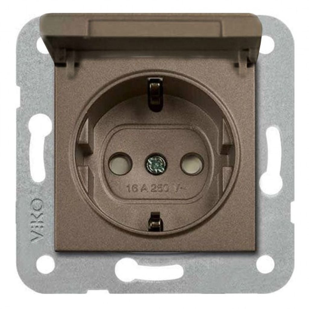 Viko Artline Novella Kapaklı Topraklı Çocuk Korumalı Priz Mekanizma + Kapak 92600008 Antrasit